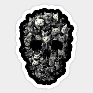 Cat Skull Interpretation Sticker